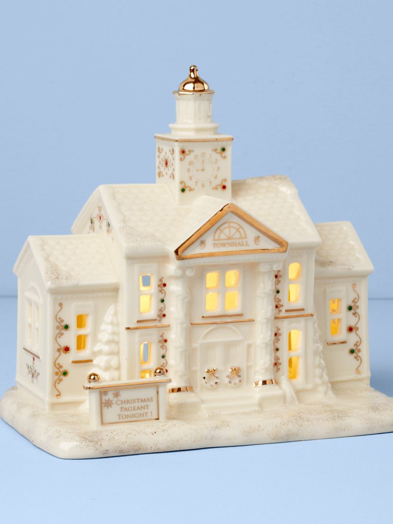Mistletoe Park Town Hall Lit Figurine